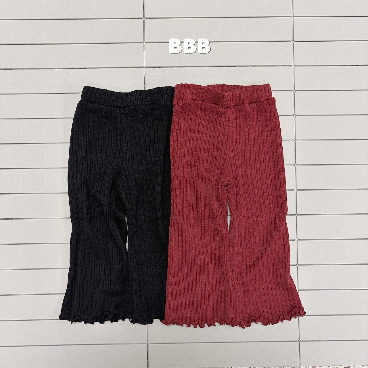 Ribbed Bootcut Pants-bellabambina-3