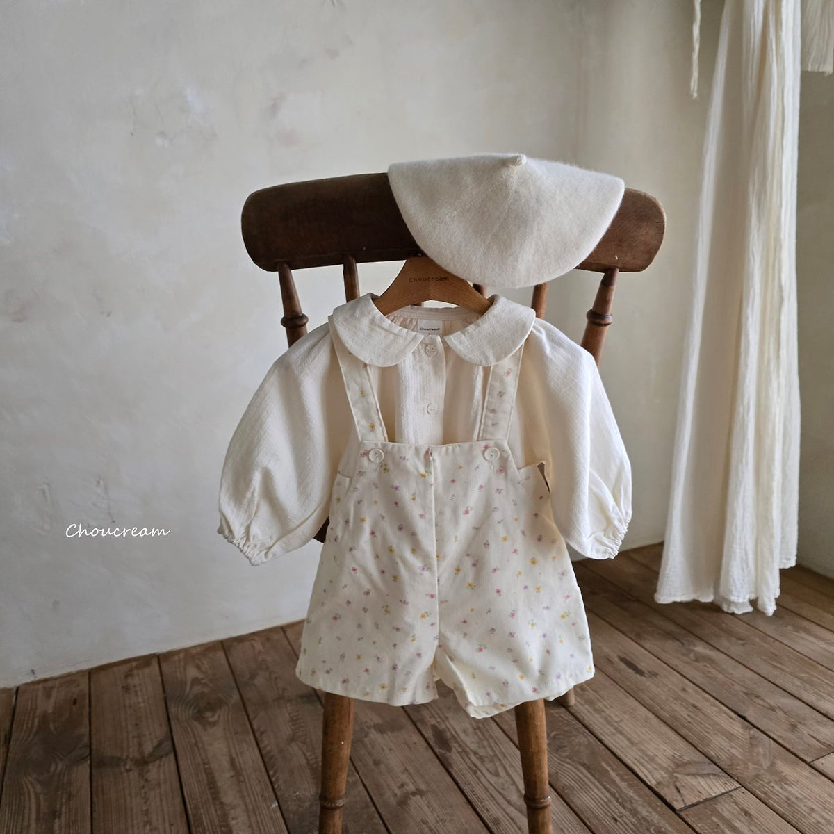 Mini Floral Suspender Pants-CHOUCREAM-26