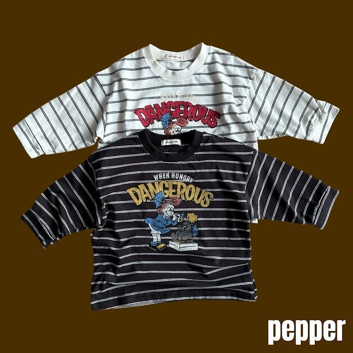 Bulldog Stripe T-Shirt-pepper-12
