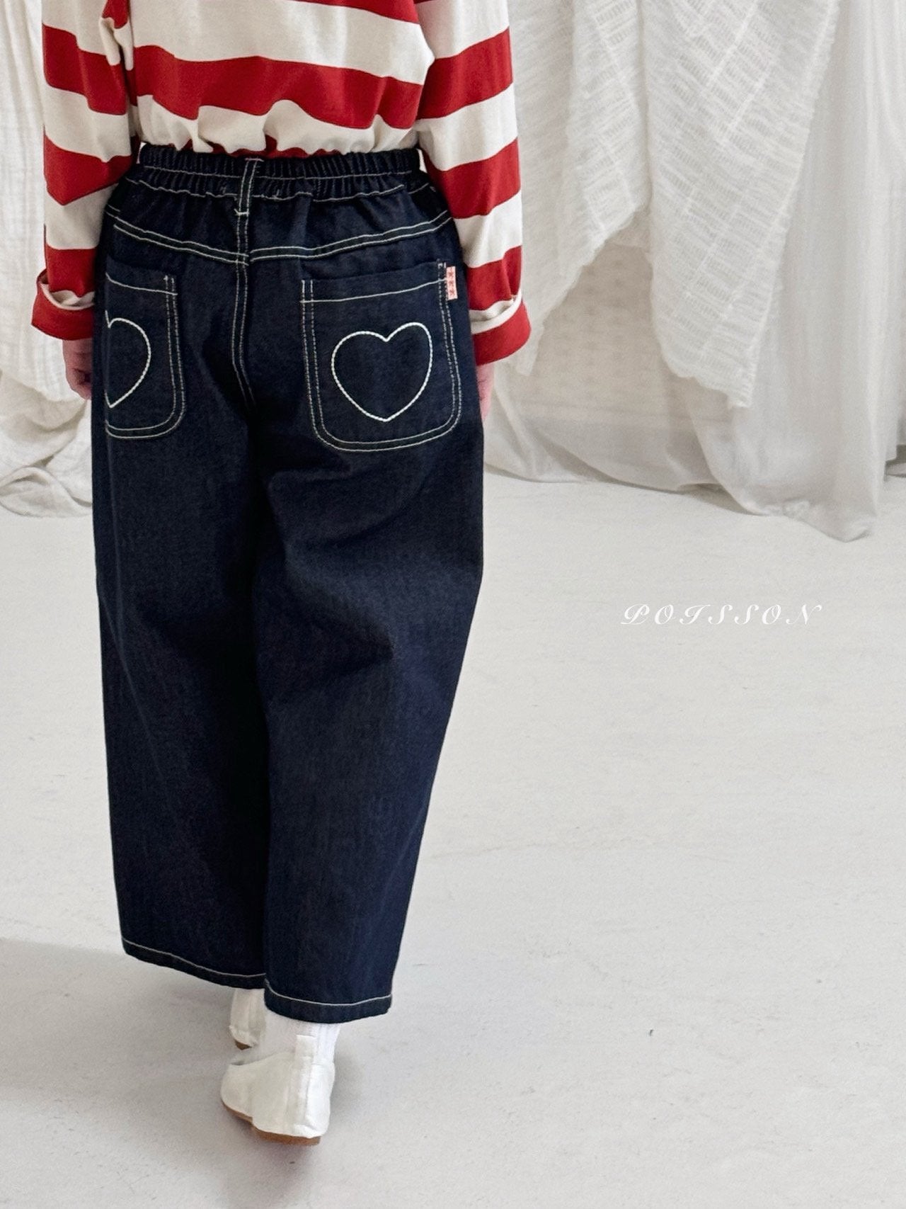 Heart Embroidery Denim-POISSON-14