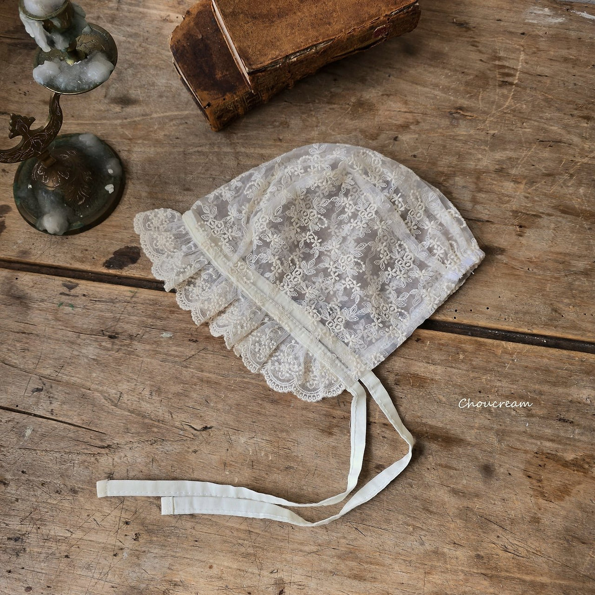 Lace Frill Bonnet-CHOUCREAM-16