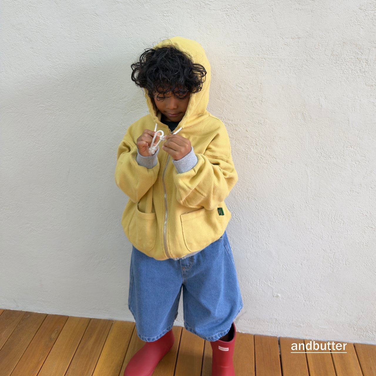 Tone-on-Tone Pocket Zip-Up Hoodie-and butter-7