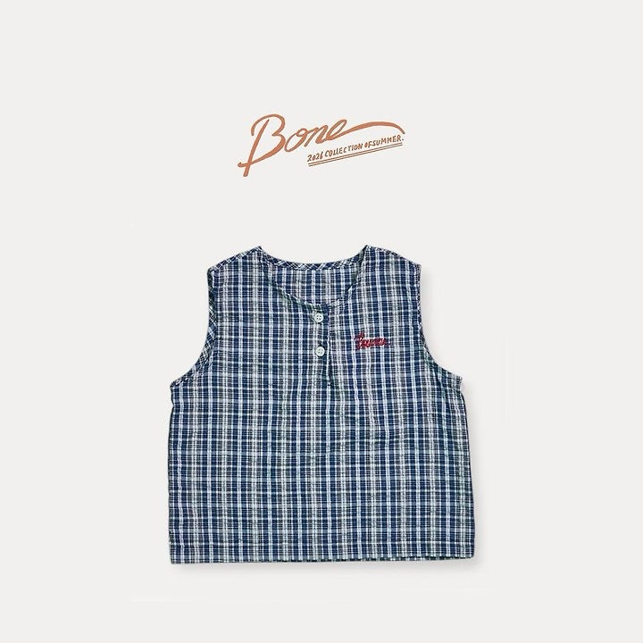 Charlie Check sleeveless shirt / boneoune - 49