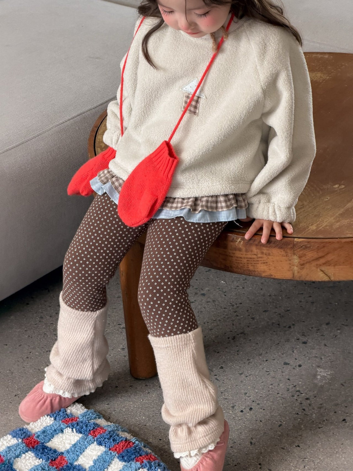Milk Tea Dot Leggings-aiai-4