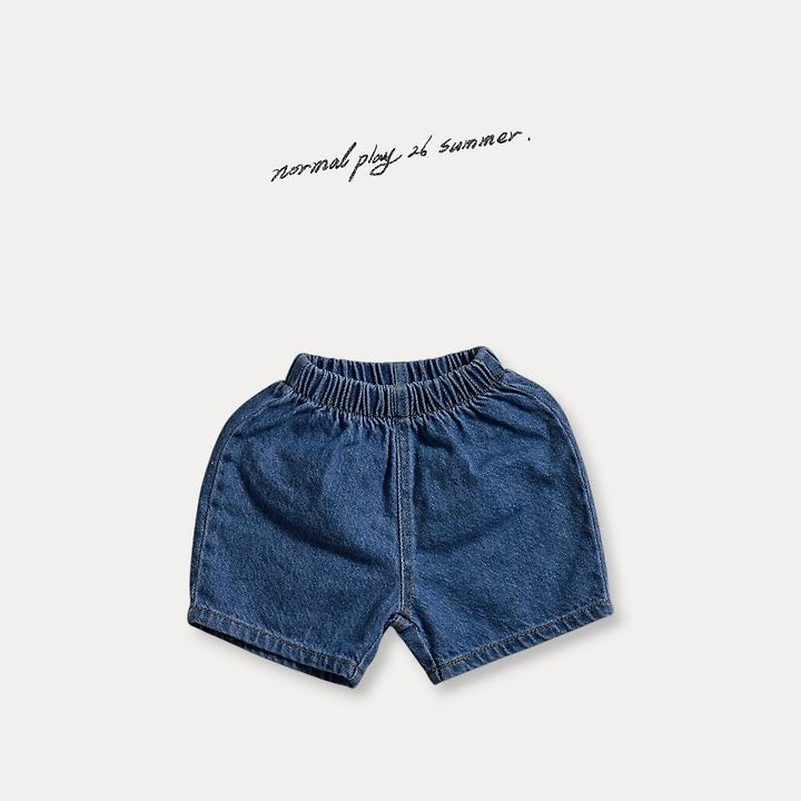 round denim shorts-normalplay-63
