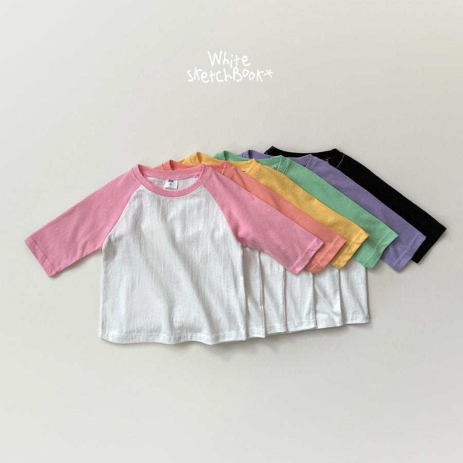 New Contrast 3/4 Sleeve Raglan T-wsb-11