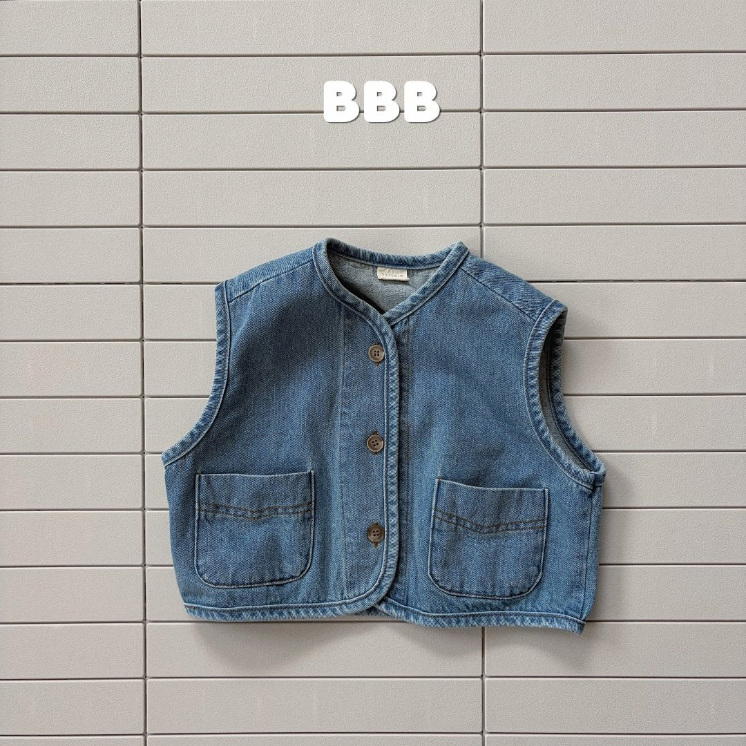 Loose Denim Vest-bellabambina-54