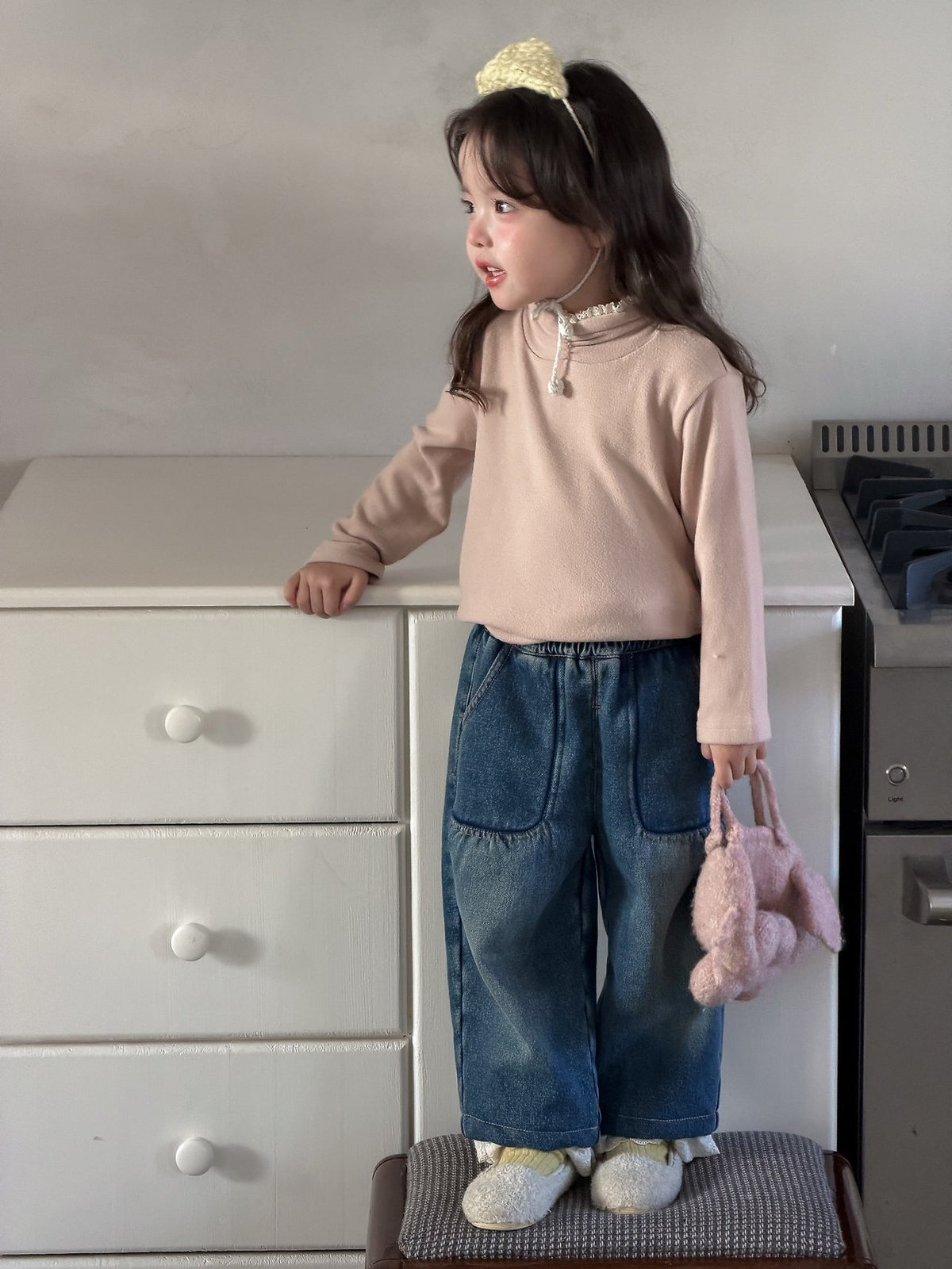 Lace Pocket Denim Pants-aiai-2