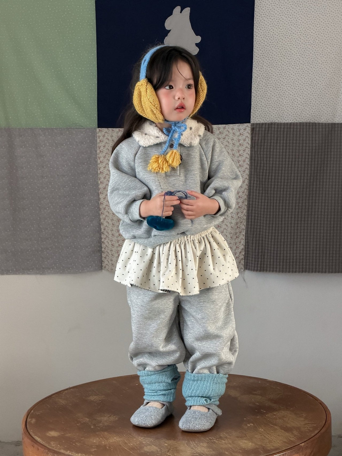 Fuzzy Collar Two-Piece Set-aiai-17