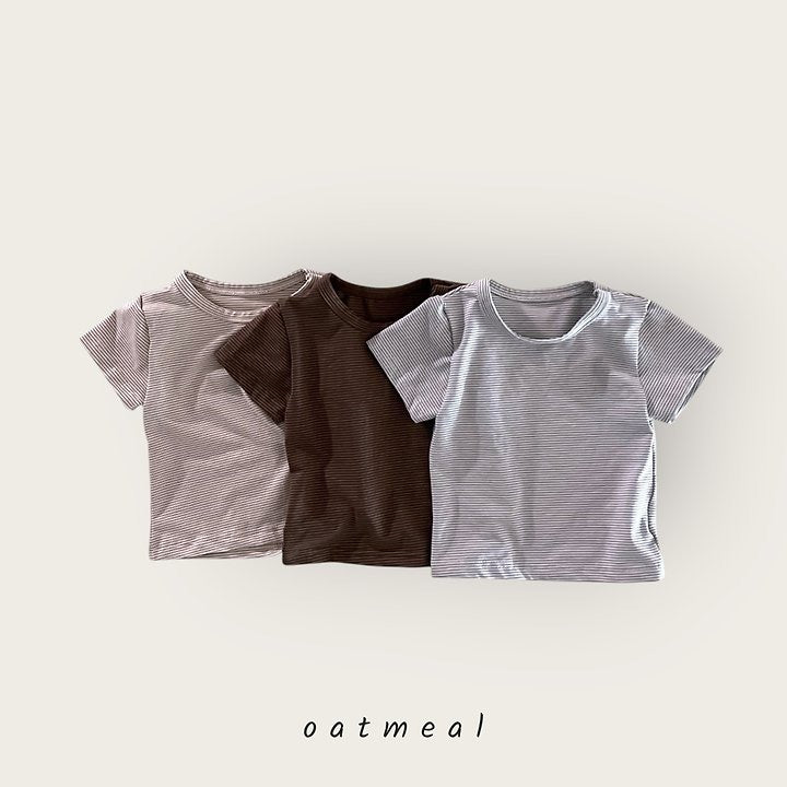 Cos Stripe Round Tee - oatmeal - 16