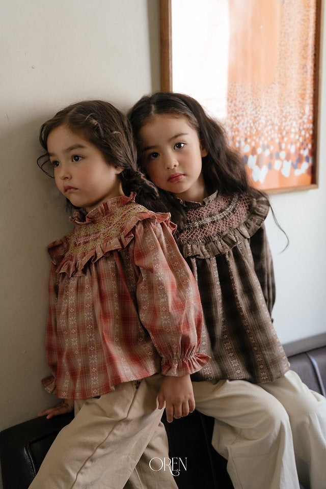 Mathilde Smocked Blouse-OREN-6
