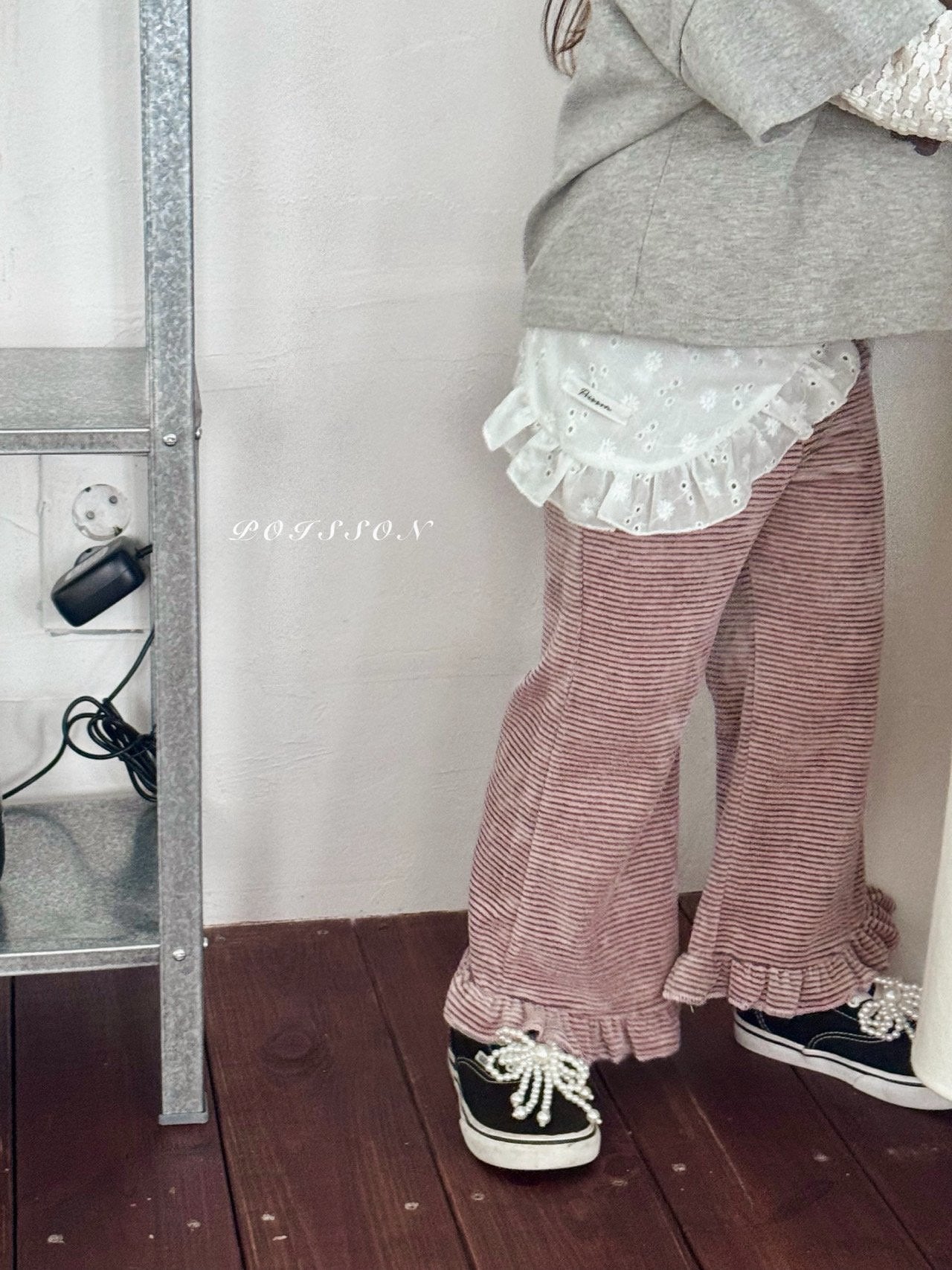 Frill Stripe Pants-POISSON-6