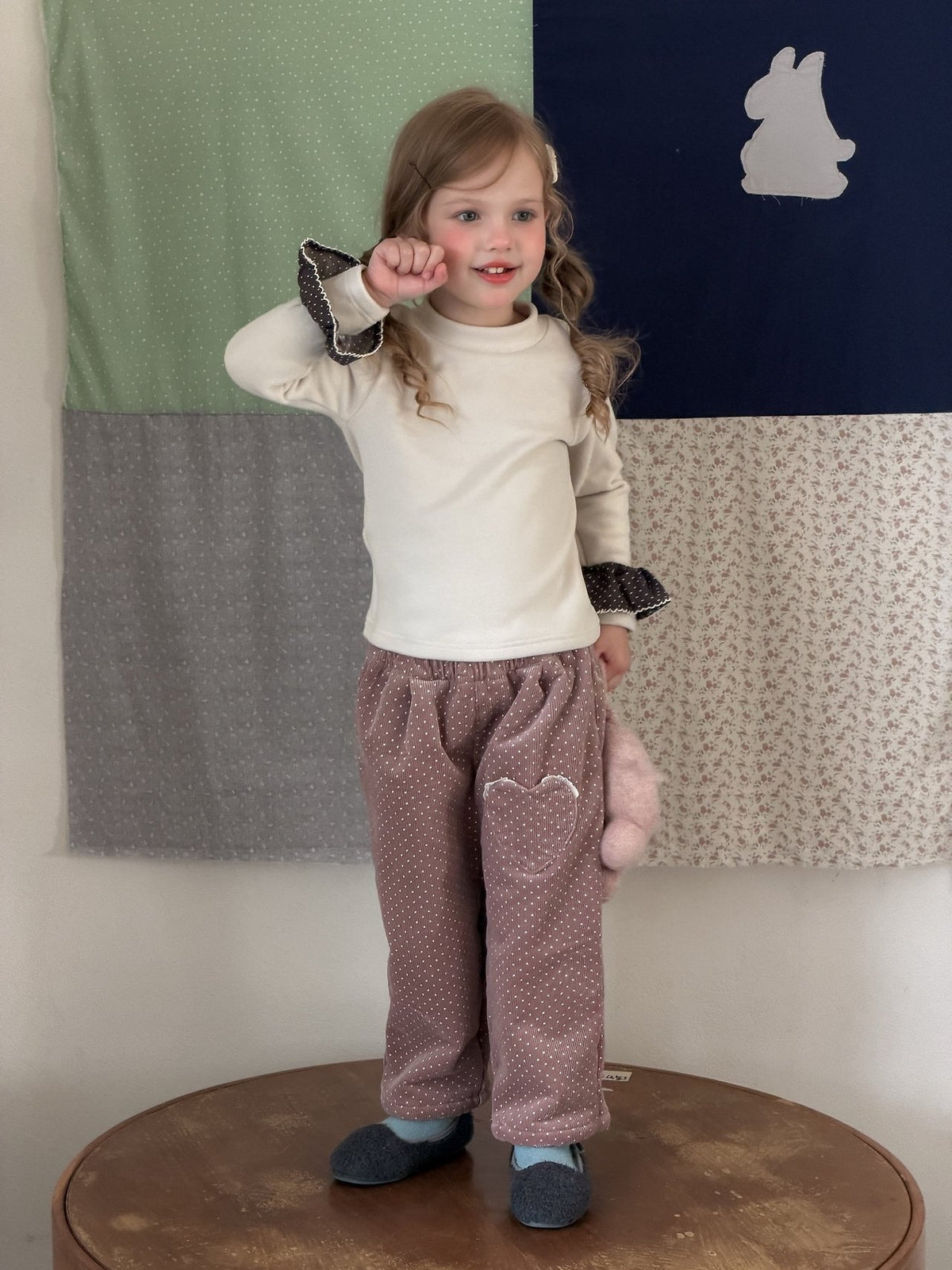 Heart Dot Corduroy Pants-aiai-8