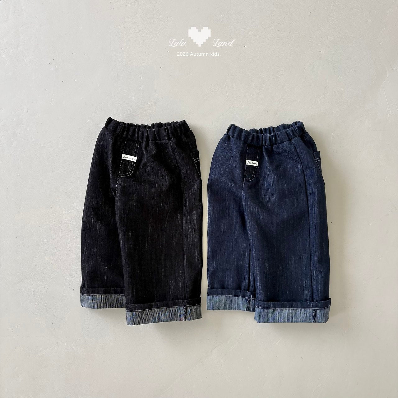 Kids Roll-Up Denim Pants-lalaland-11