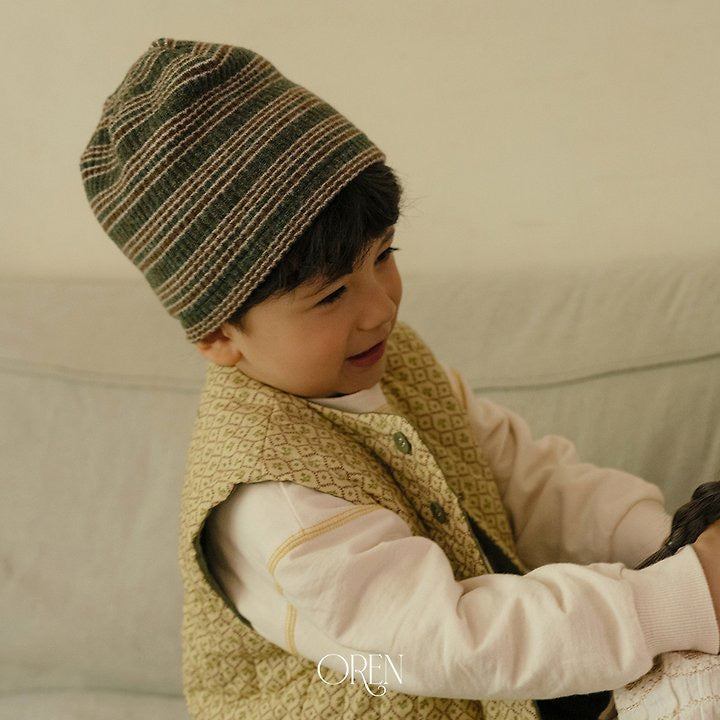 Forest Stripe Beanie-OREN-24