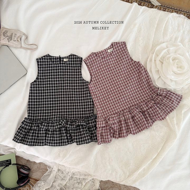 Check Frill Dress-melikey-50