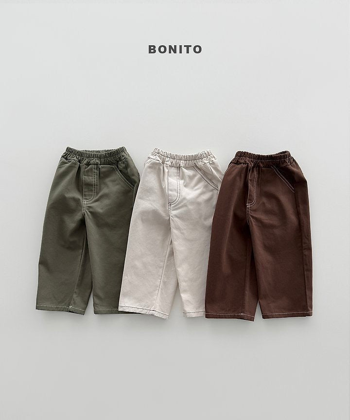 Stitch Cotton Pants - BONITO - 043