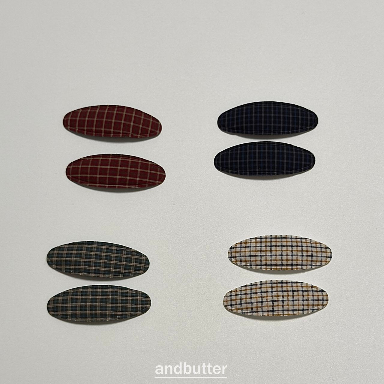Classic Check Hair Clips (2SET)-and butter-41