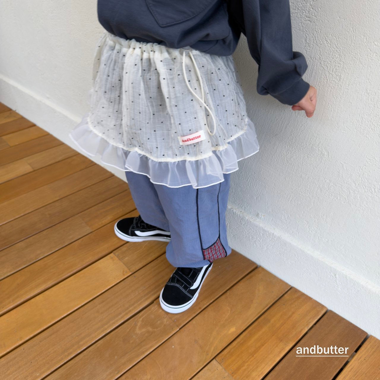 Wrinkle Dot Layered Skirt-and butter-35