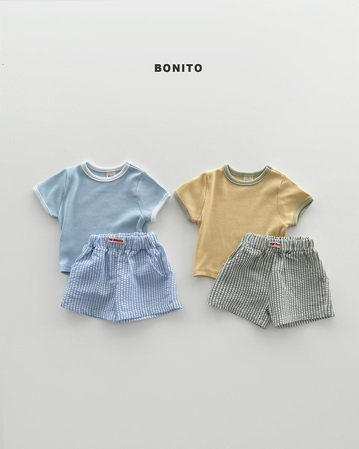 Vertical Stripe Shorts Set-BONITO-58