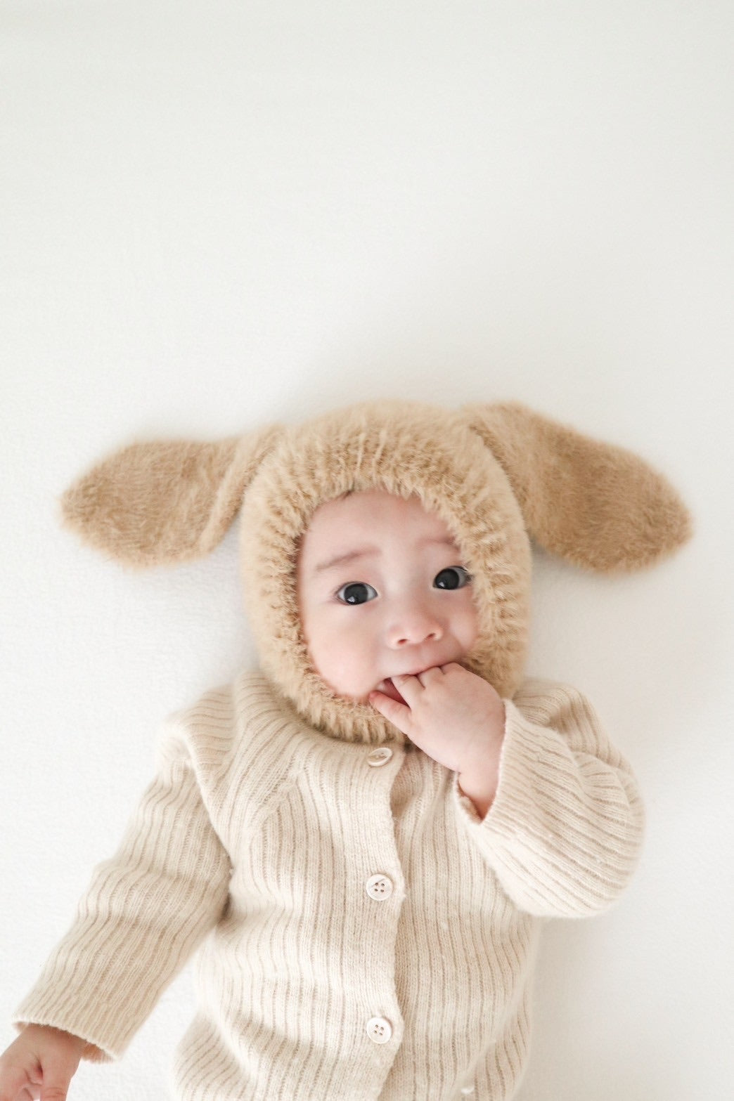 【在庫限り】rabbit fluffy bonnet / mun kodomofuku