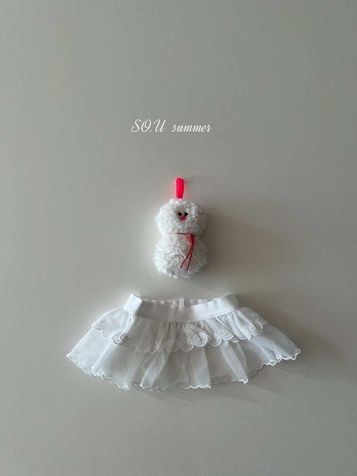 ribbon 2-tier tulle band skirt-so.u-2