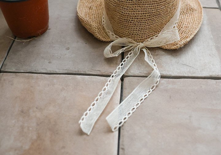 Burpy Lace Straw Hat-FLO-44