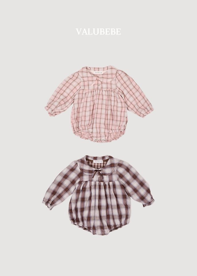 Check Ribbon Romper - valubebe - 046