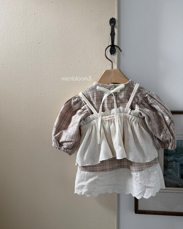 Check Lace Dress-mienbloom.B-12