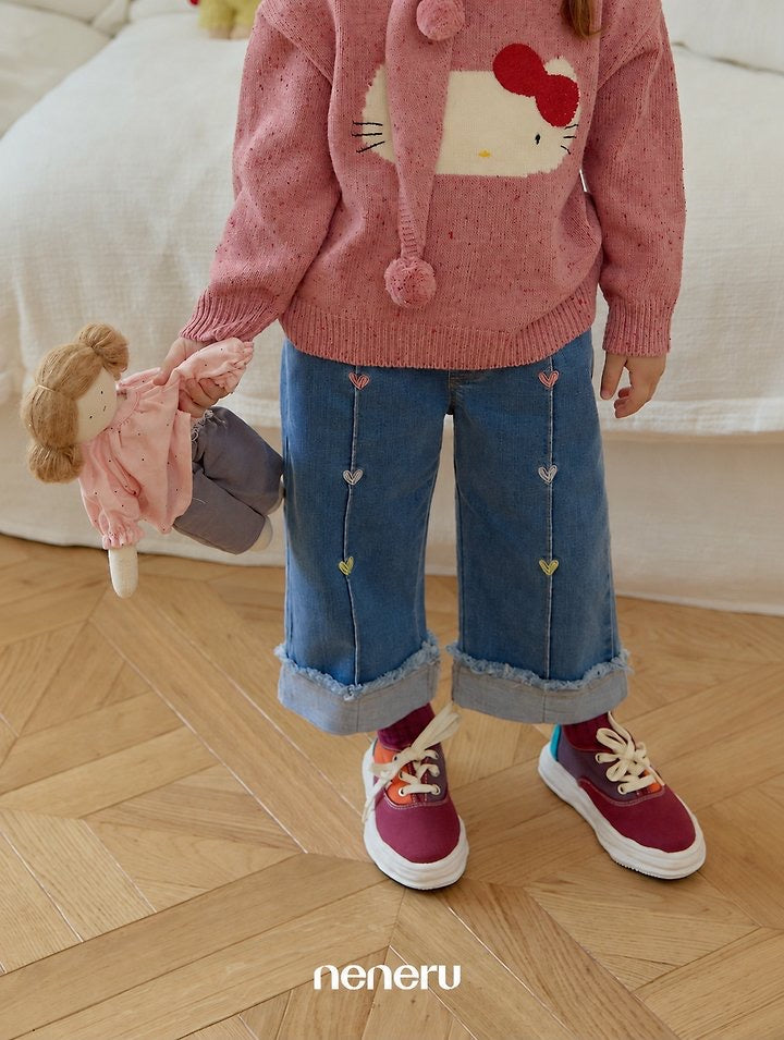 Heart Heart Denim Pants-neneru-9