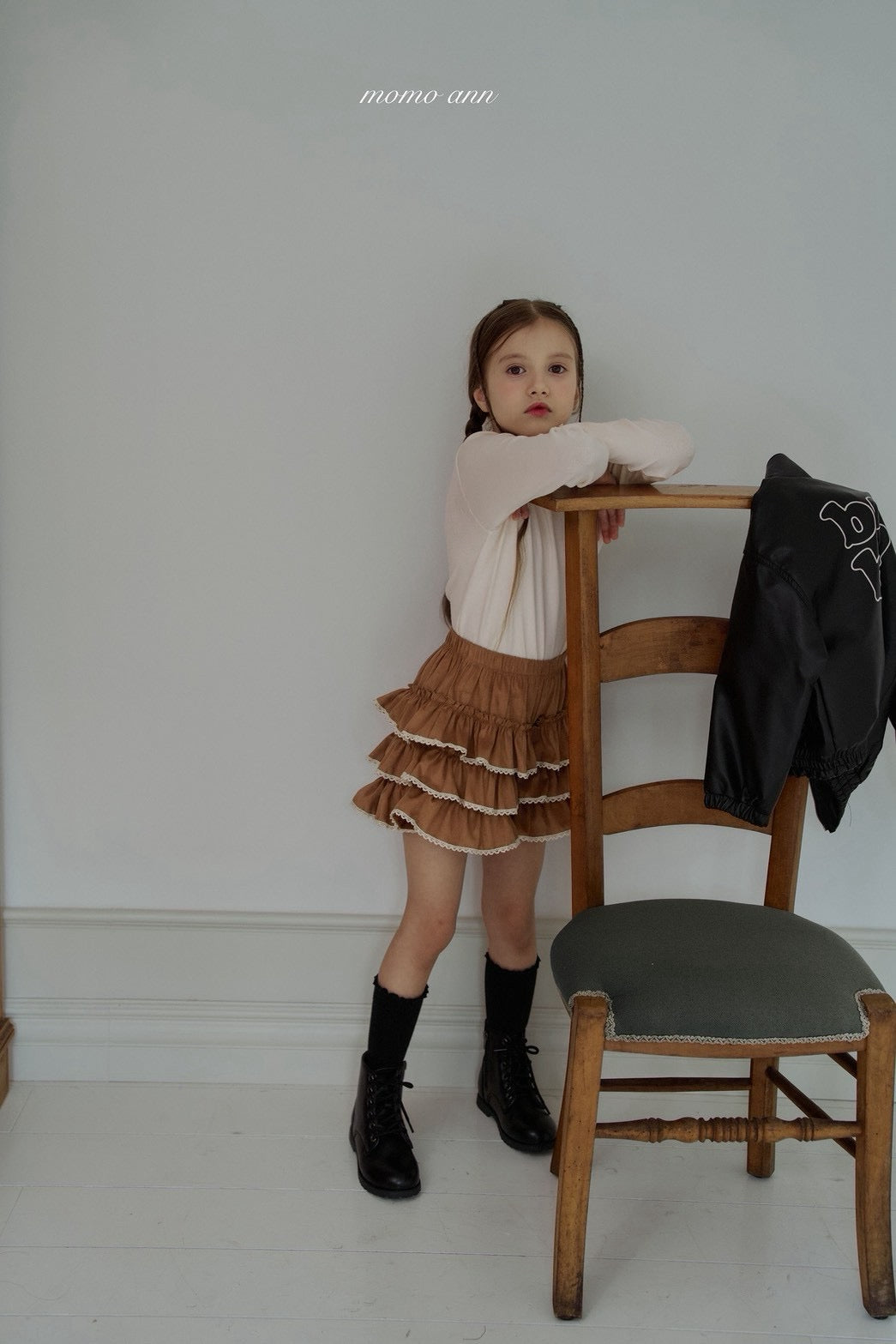 Suede Tiered Skirt pants-momoann-10