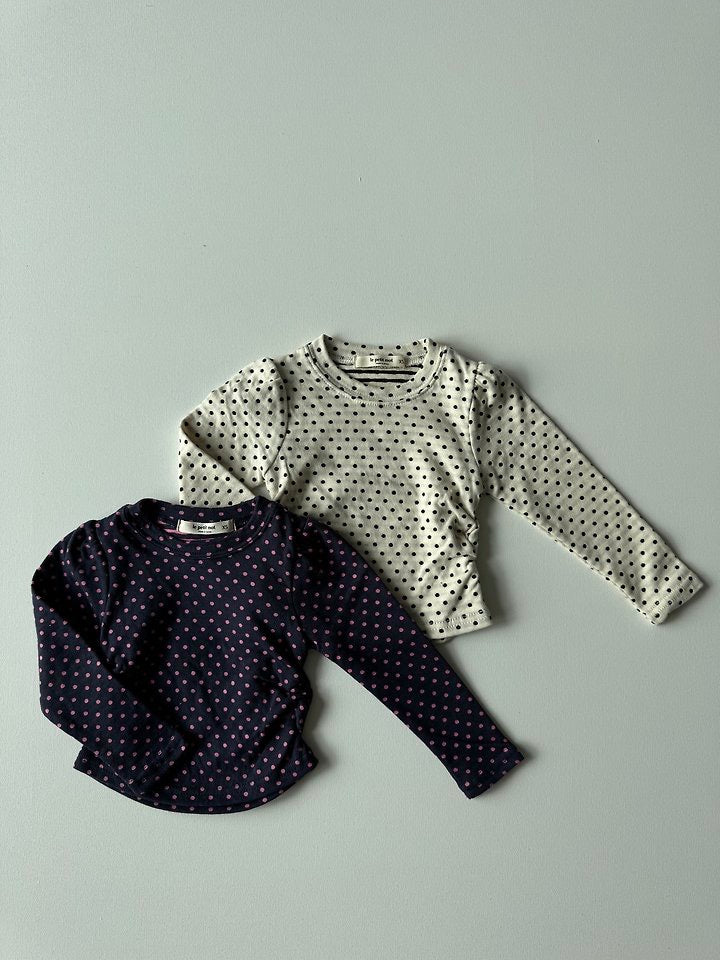 Dot Shirred T-Shirt-lepetitmot-3