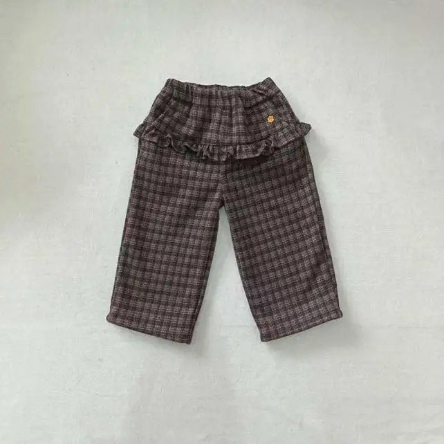 Choco Frill Wide-Leg Pants-aiai-72