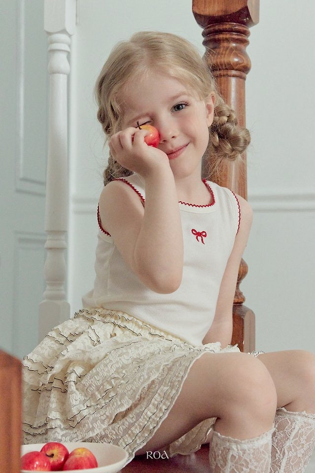 Ribbon Embroidery Sleeveless T-shirt-roa-22