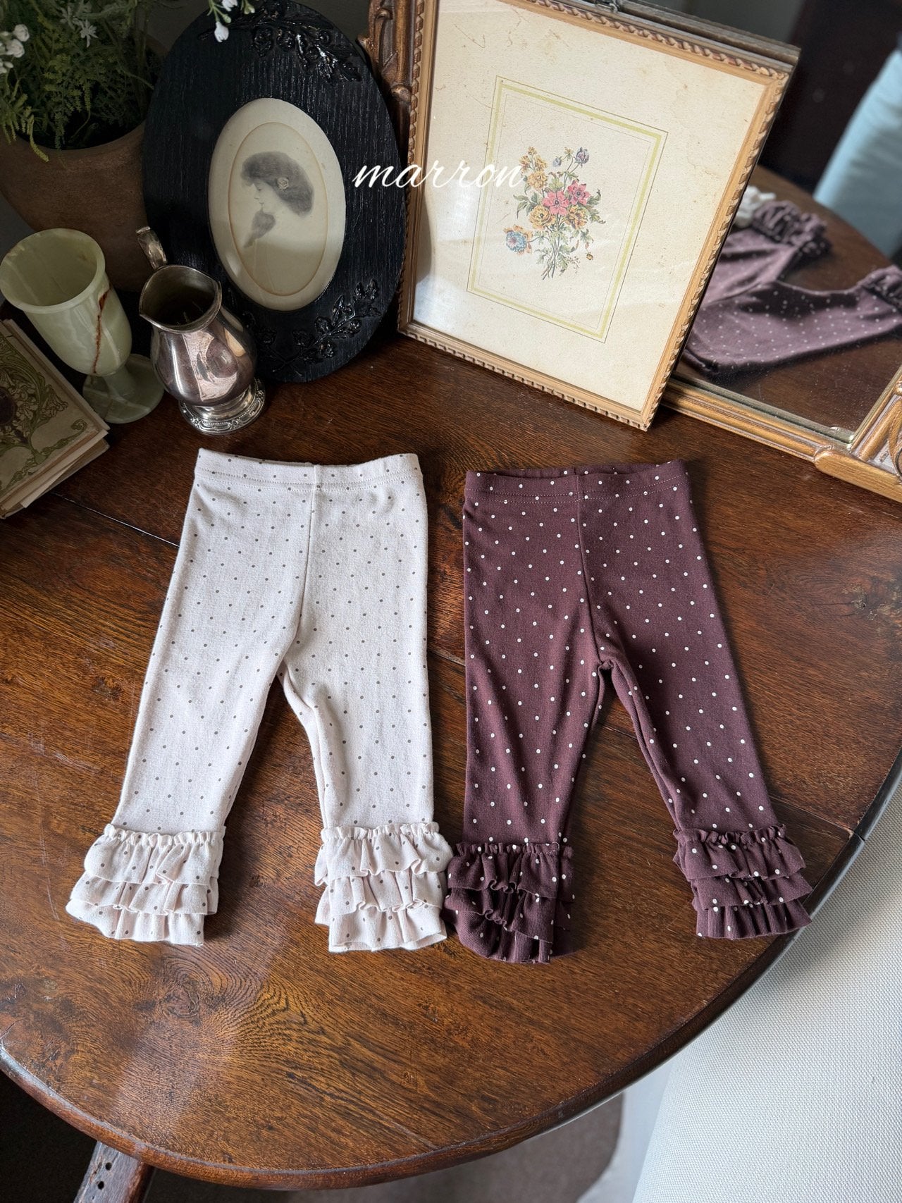 Dot Leggings-Marron-30