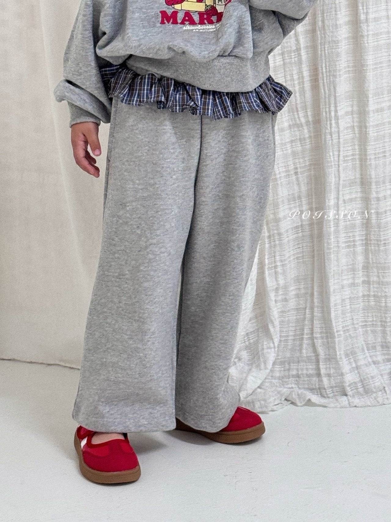 Check Frill Pants-POISSON-2
