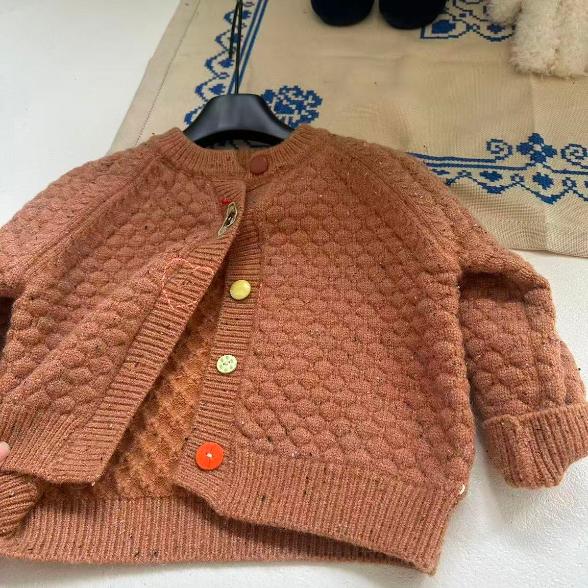 Caramel Popcorn Knit Cardigan-aiai-90