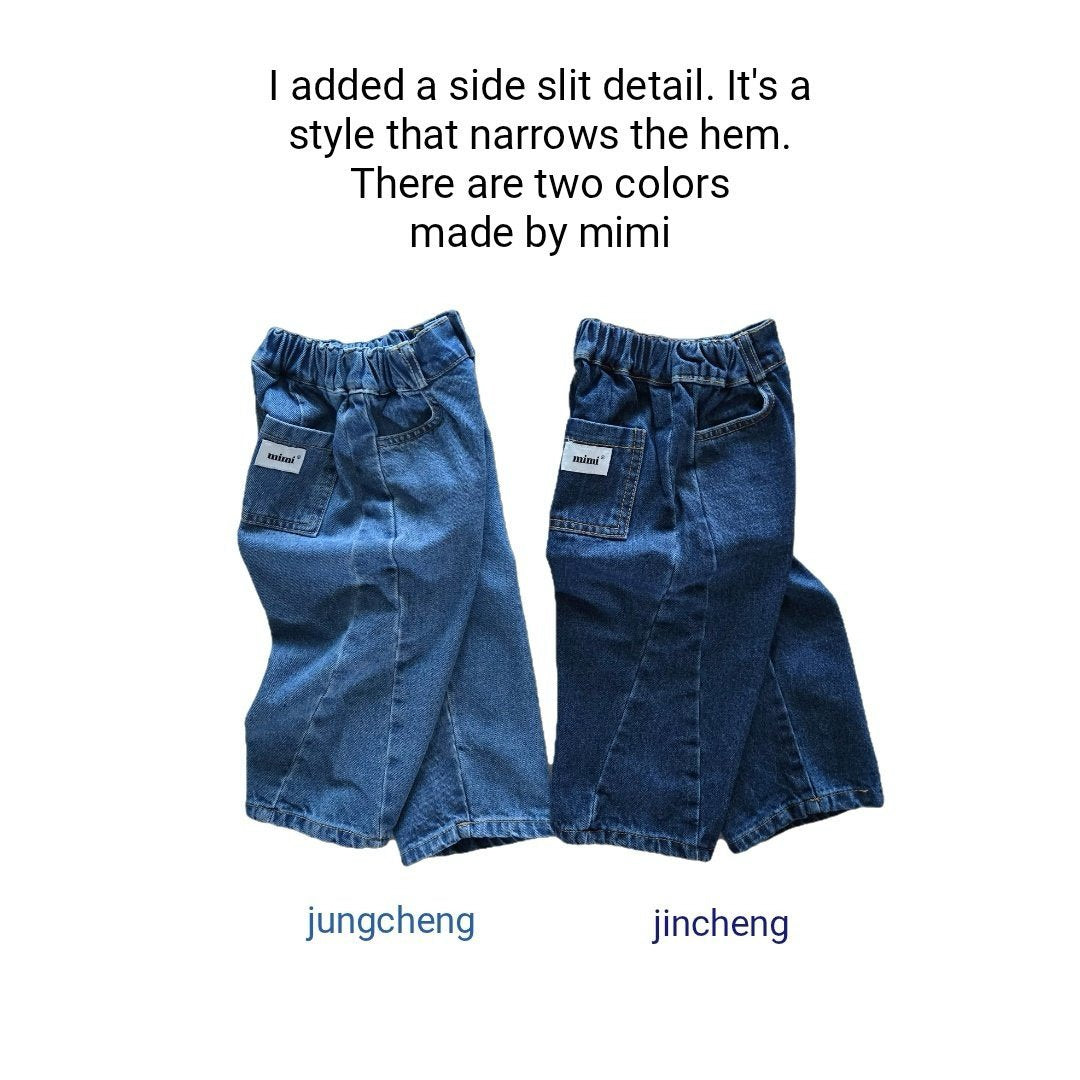 Panelled Denim Pants-bymimi-30