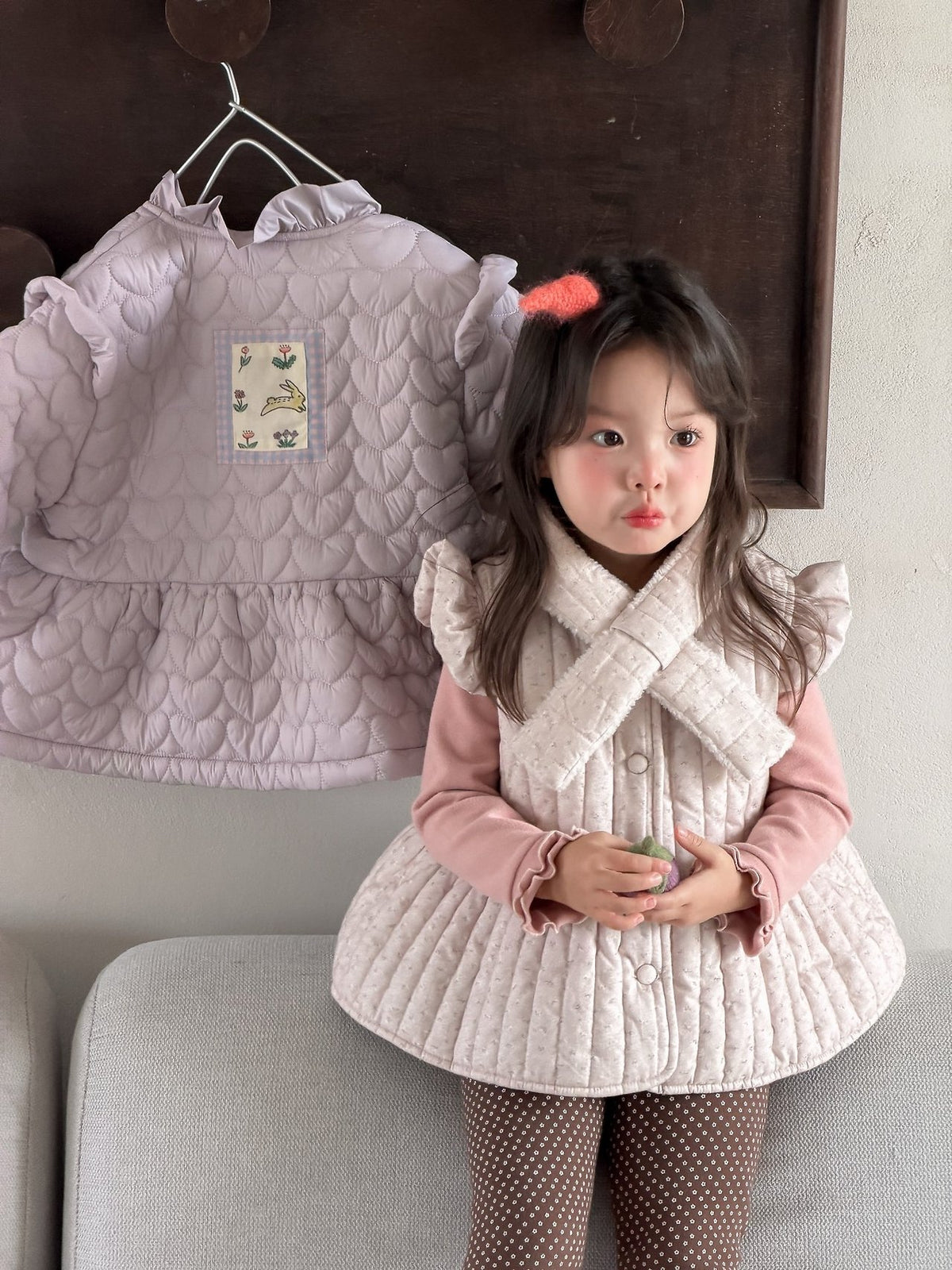 Dori Quilted Scarf Padded Vest-aiai-88