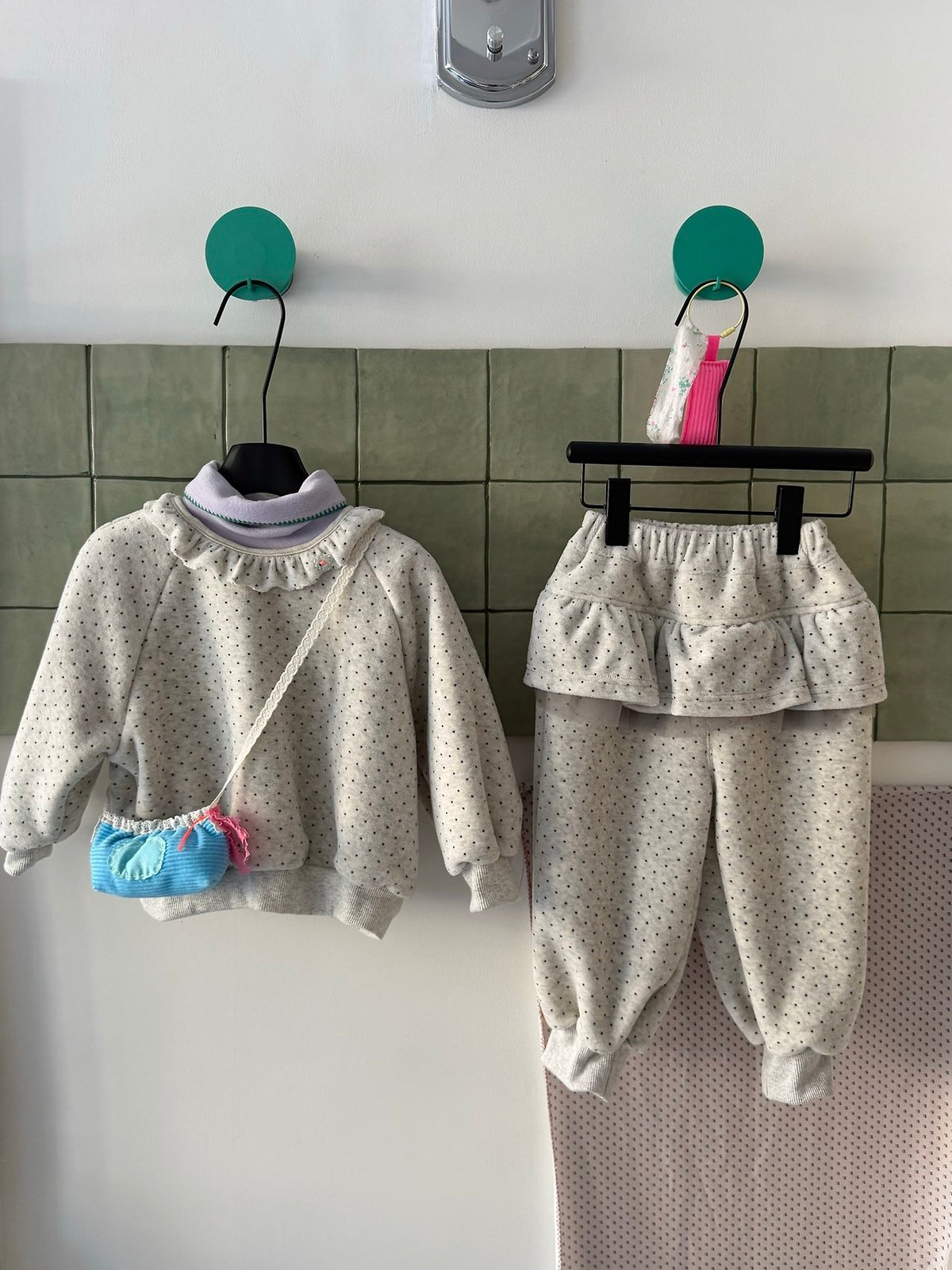 Yoyo Brushed Fleece Two-Piece Set-aiai-87