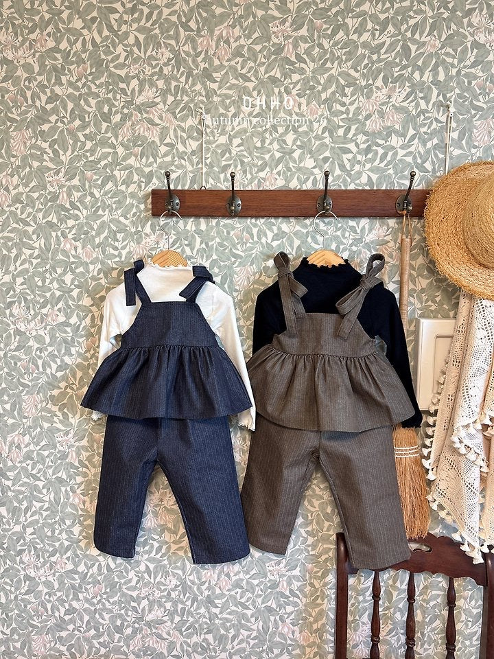 Herringbone Denim Strap Blouse-ohho-18