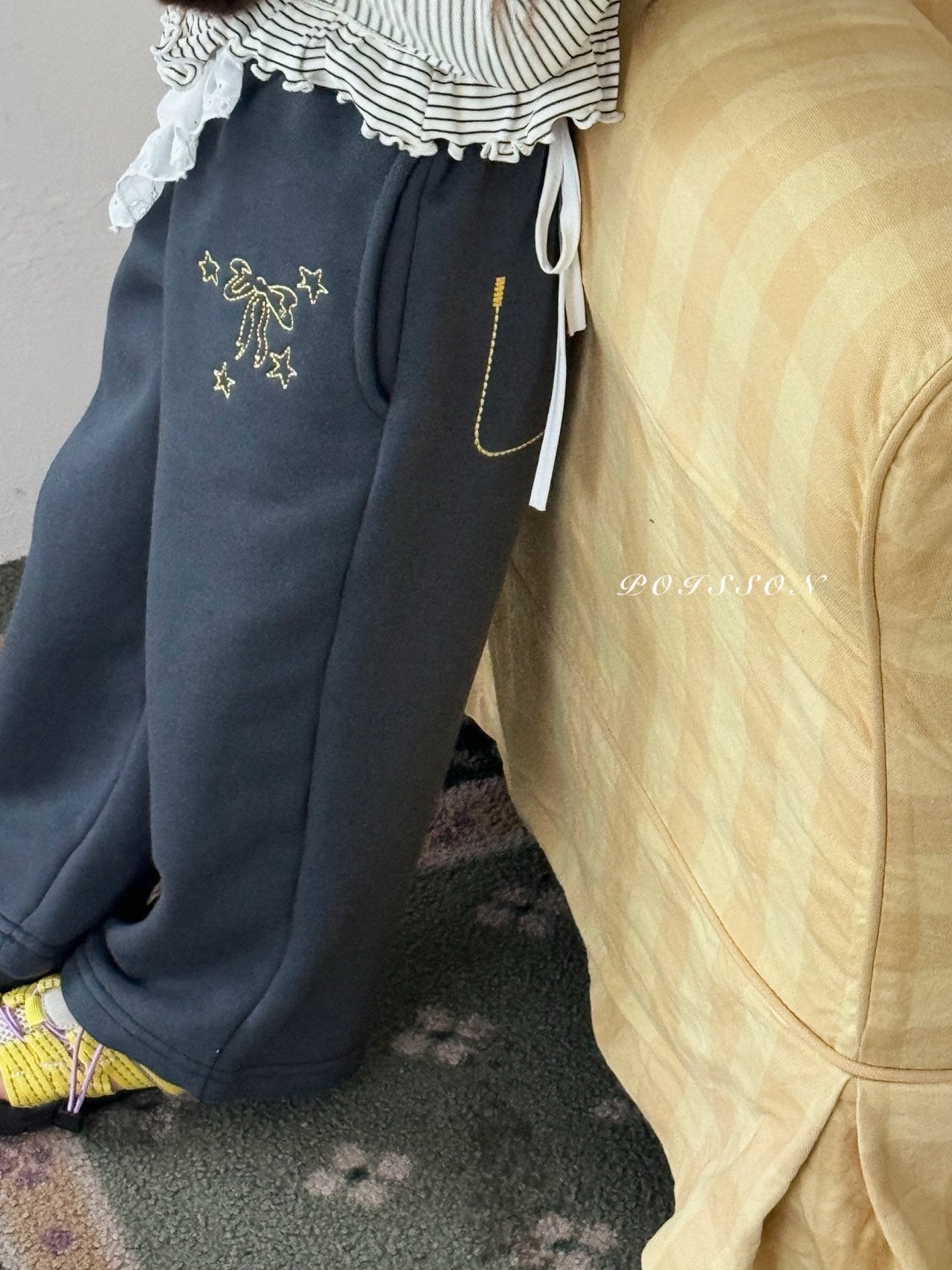 Ribbon Embroidery Pants-POISSON-33