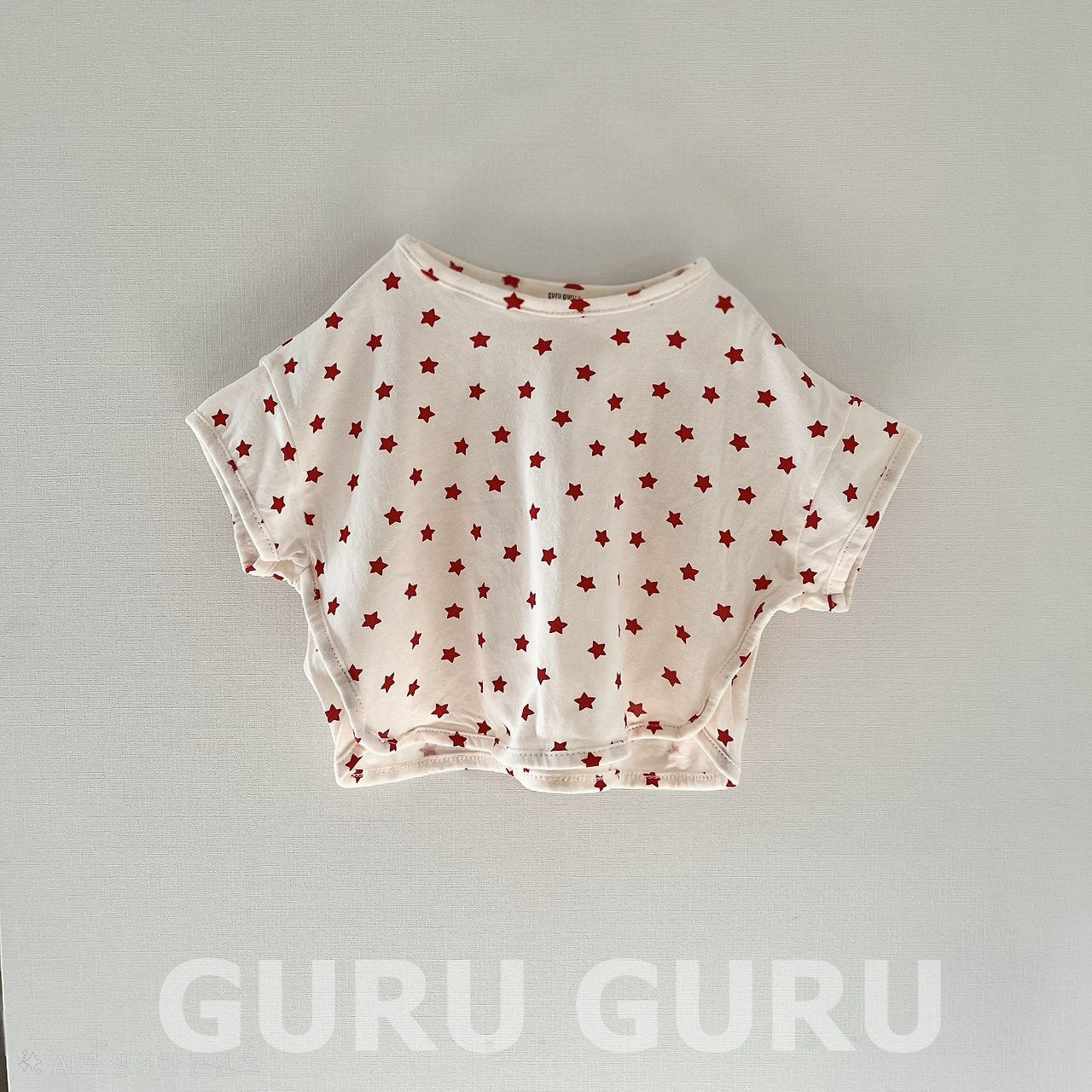 star pattern T-shirt-guruguru/2-5