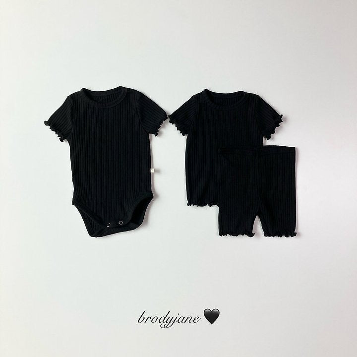 Black Frill Short Sleeve Setup and Bodysuit-brodyjane-20