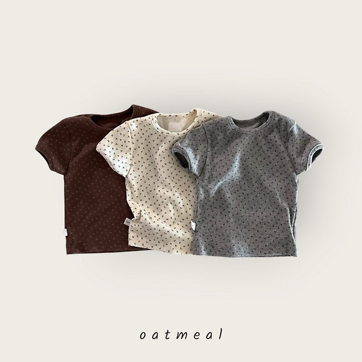 Flower Round Tee - oatmeal - 14