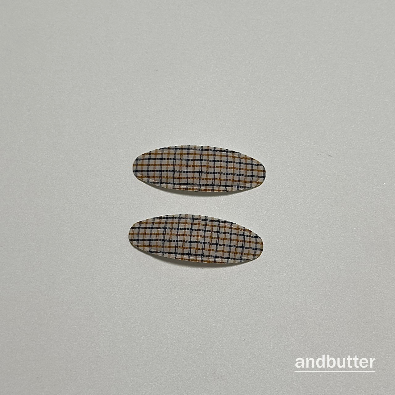 Classic Check Hair Clips (2SET)-and butter-41