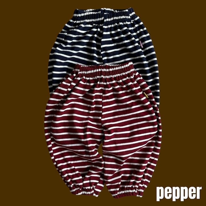 Chacha Stripe Jogger Pants-pepper-4