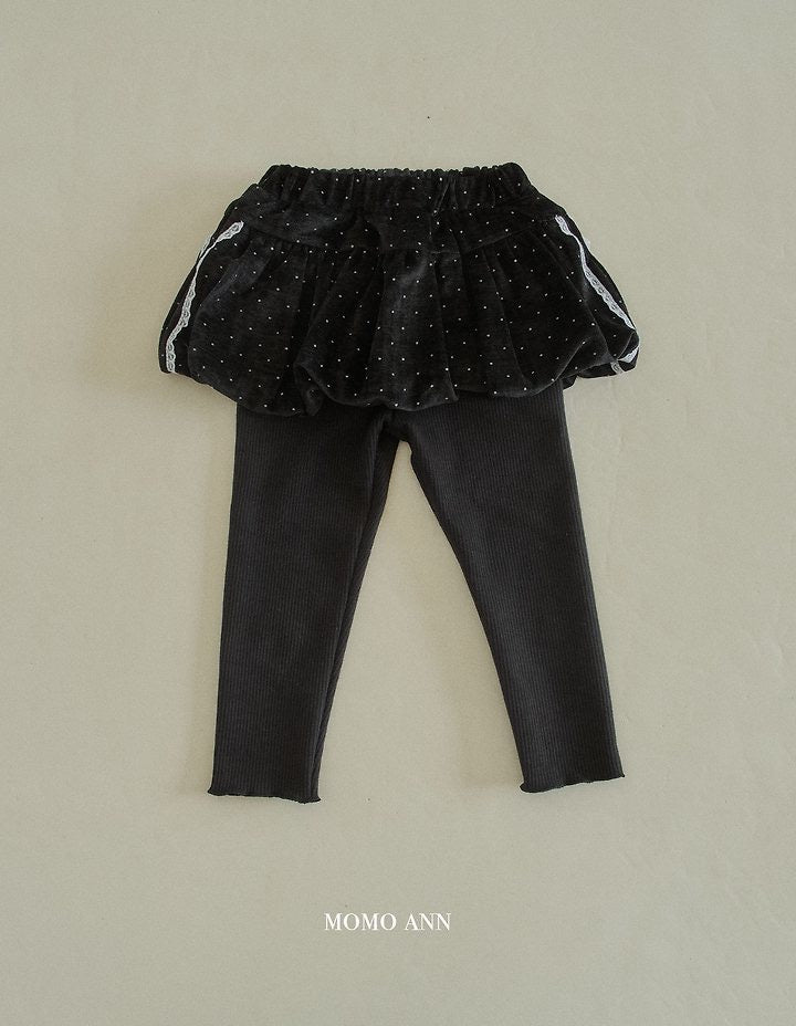 Balloon Skirt Leggings Set Black Dot-momoann-31
