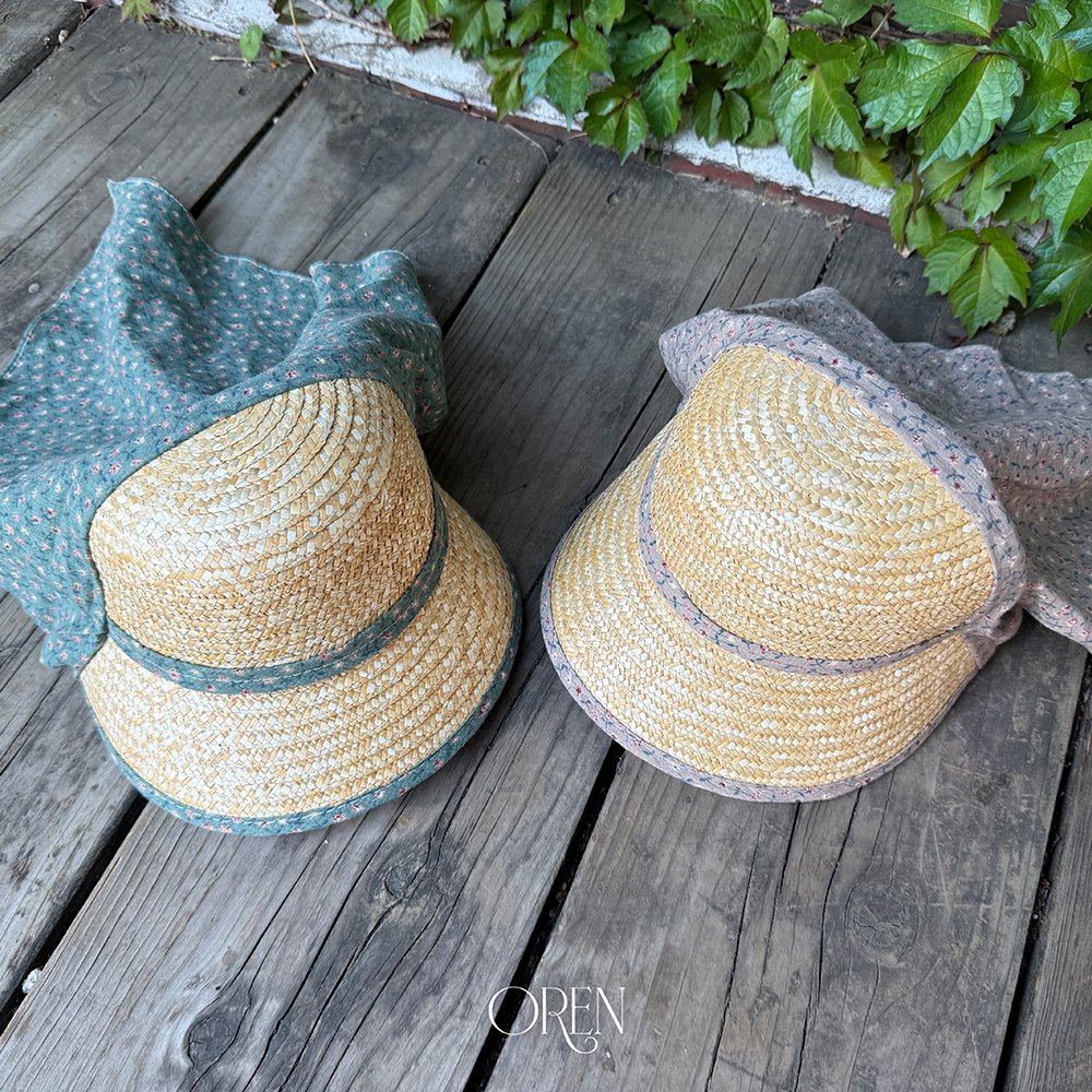 Soleil Scarf Straw Hat-OREN-4-5