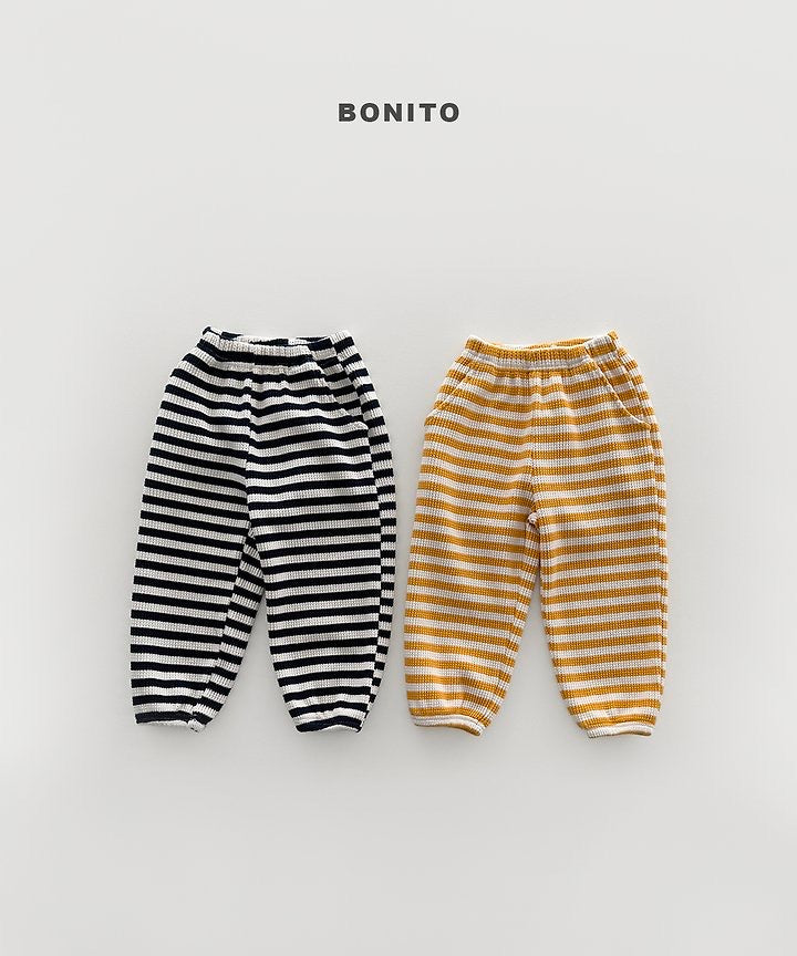 Waffle Stripe Jogger Pants - BONITO - 033